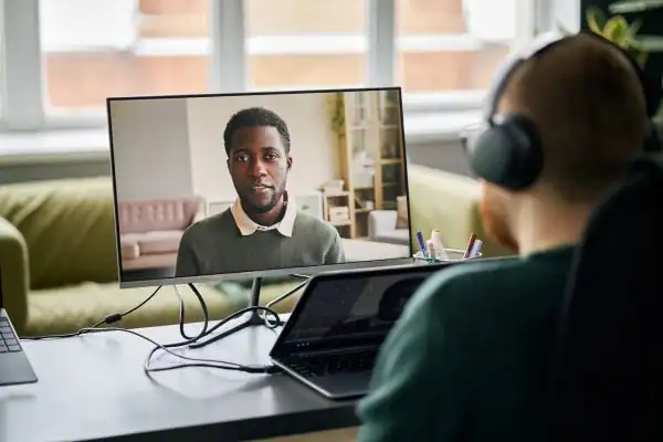 Man attending online mediation Waltham Forest MIAMS session